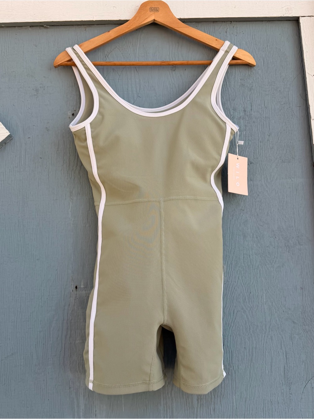 NWT - Wilo the Label Ribbed Sage Romper
